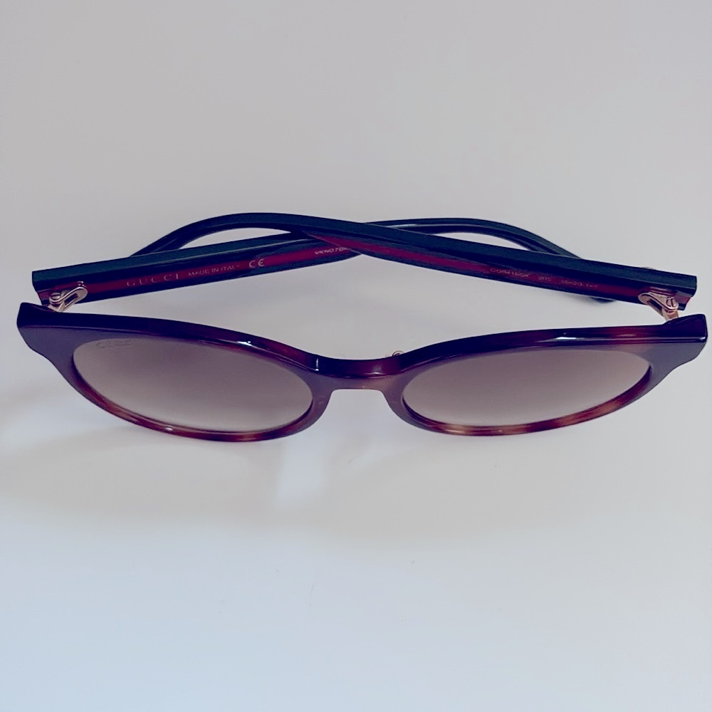 NEW [Gucci] Authenticated Luxury Round Sunglasses in Tortoiseshell/Green Acetate - Picture 11 of 15